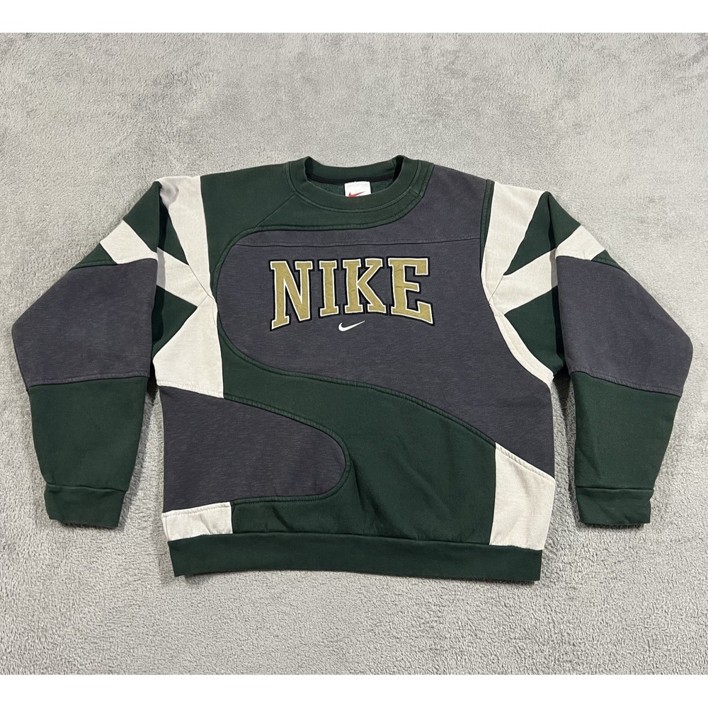 Vintage 90s Nike Crewneck Sweatshirt Mens XL Reworked Spellout Logo Swoosh